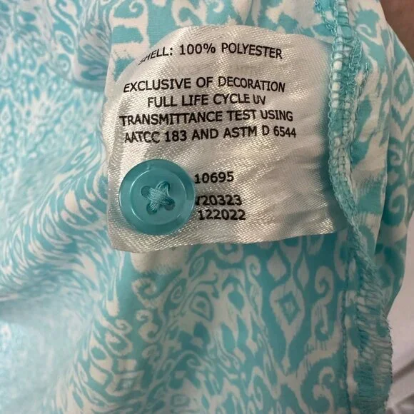 Coolibar Womens UPF Button Up Shirt Dress Size XXL Blue Beach Swim Cover-up - Picture 10 of 12